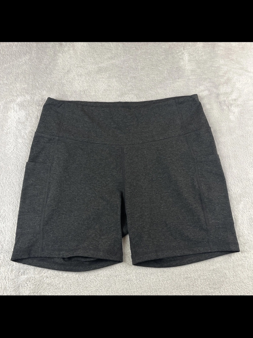 Baleaf Women’s Gray Solid Knit Athletic Shorts Stretch Elastic Waist Shorts XL